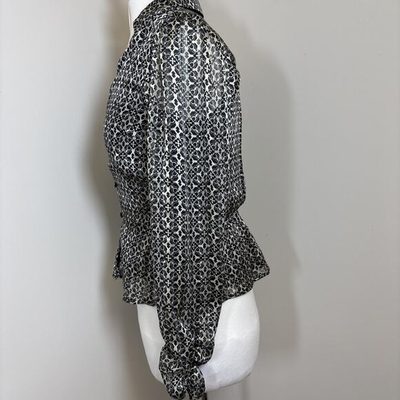 Lost & Wander Blouse W/S Black Gold Sm Peplum Parisian Boho Soft Gothic Artsy - Picture 2 of 10